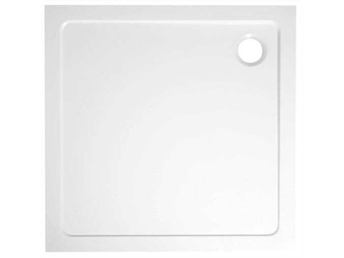 Aqualine TECMI sprchová vanička z litého mramoru, čtverec 80x80cm, bílá