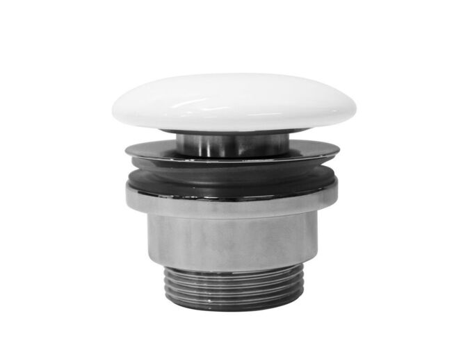 GSI GSI umyvadlová výpust 5/4“, neuzavíratelná, keramická zátka, 5-65mm, bílá lesk