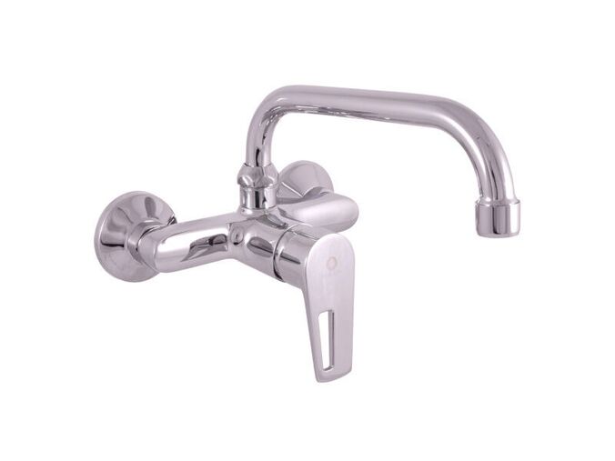 Slezák-RAV CZ Colorado baterie dřezová/umyvadlová s kulatým ramínkem, rozteč 150 mm, chrom