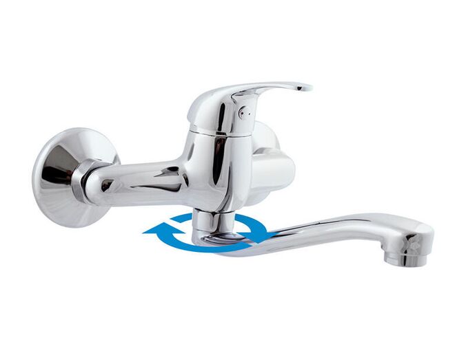 Slezák-RAV CZ Sázava dřezová/umyvadlová baterie nástěnná, rozteč 100 mm, chrom
