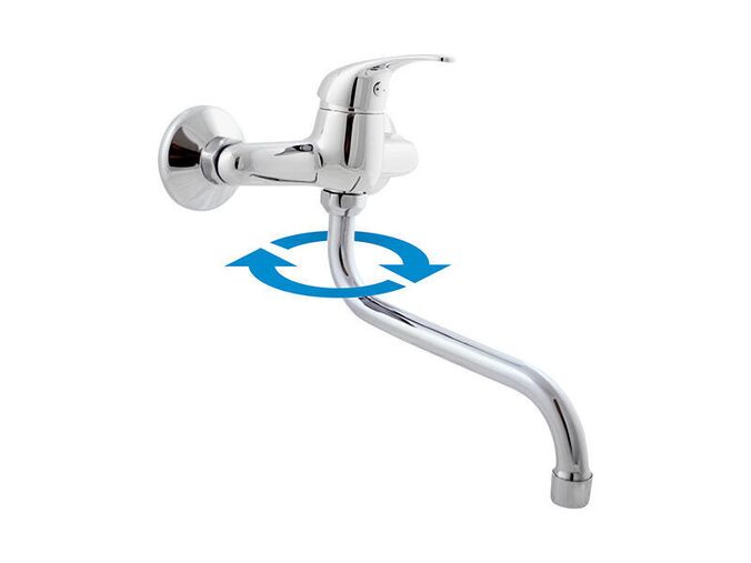 Slezák-RAV CZ Sázava dřezová/umyvadlová baterie nástěnná, rozteč 150 mm, chrom