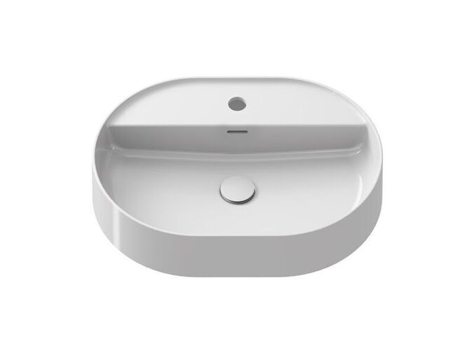 Ravak Ceramic Slim Shelf O umyvadlo 55x40 cm, s otvorem pro baterii, s přepadem, bílá