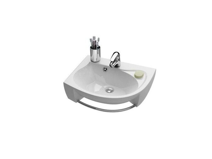 Ravak Rosa umyvadlo, 56,6x46,6 cm, s otvorem pro baterii, s přepadem, pravé, bílé