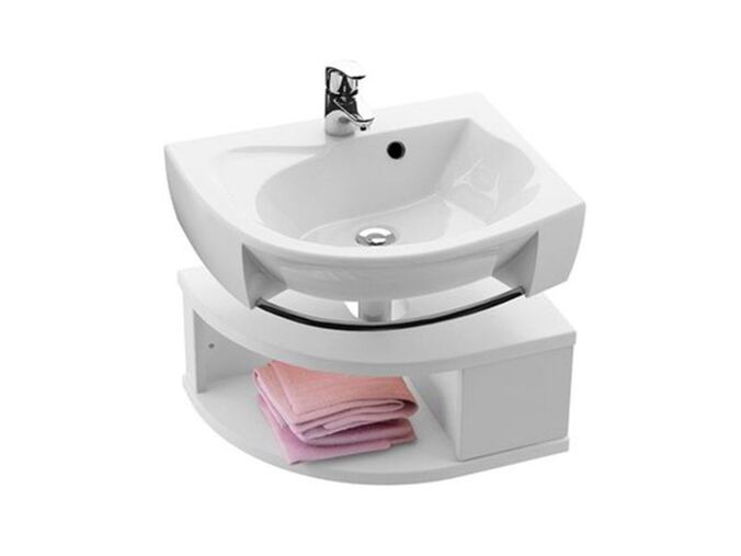 Ravak Rosa skřínka pod umyvadlo SDU, 56x40x24 cm, pravá, bílá/bílá lesk