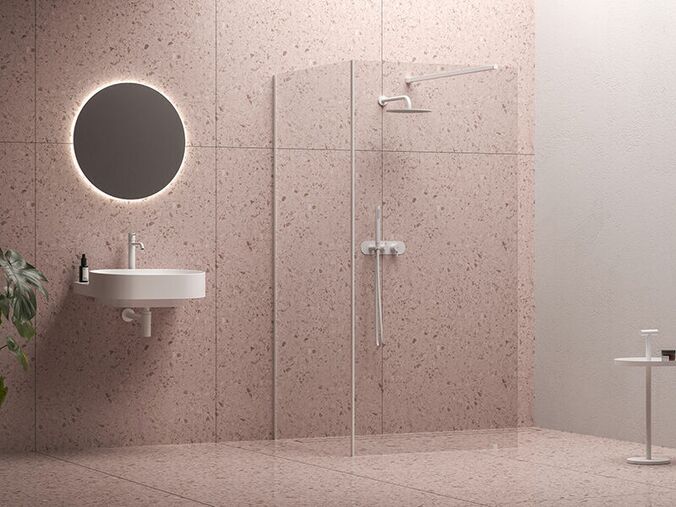 Ravak Corner sprchový kout, 120x80x200 cm, bílá mat, dekor transparent