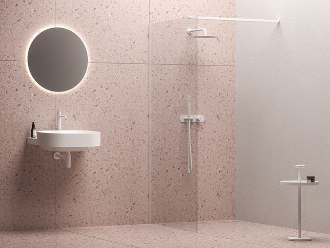 Ravak Wall sprchový kout, 140x200 cm, bílá mat, dekor transparent