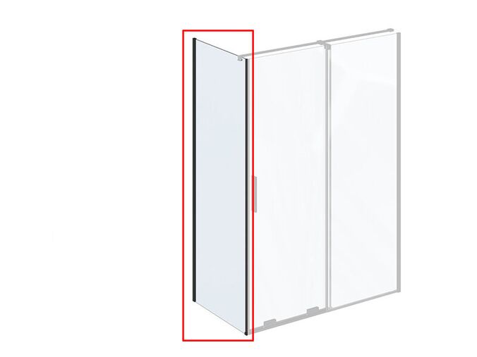 Ravak Roll Pevná stěna ROPS 80x195 cm, černá, transparent