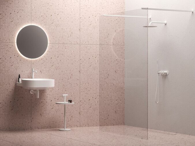Ravak Wall sprchový kout, 160x200 cm, bílá mat, dekor transparent
