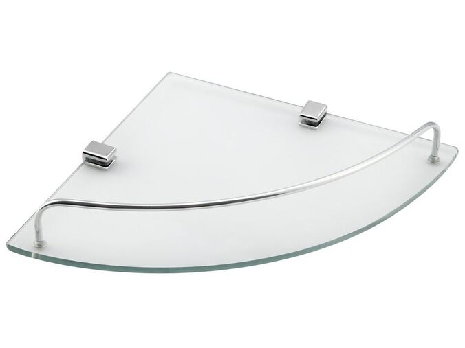 Aqualine RUMBA skleněná rohová police 250x42x250mm, čiré sklo