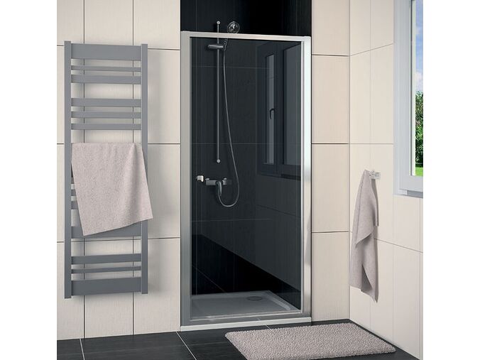 SanSwiss Ronal ECO-line sprchové jednokřídlé dveře 90cm, matný elox, Durlux