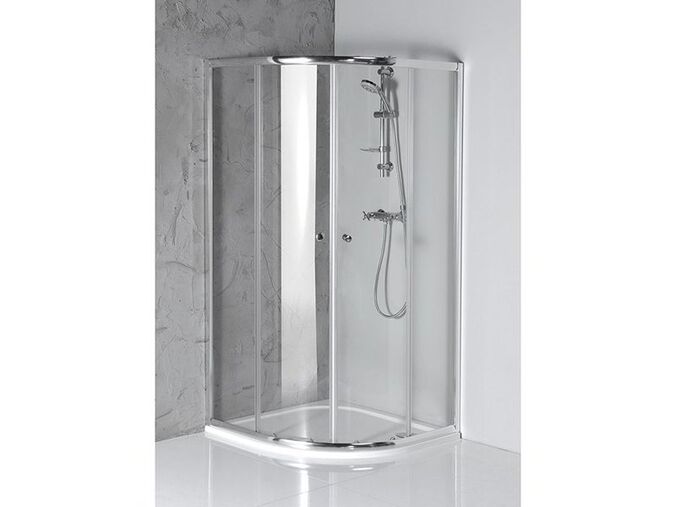 Aqualine ARLETA čtvrtkruhová sprchová zástěna 800x800 mm, čiré sklo