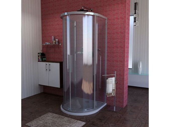 Polysan LUCIS LINE půlkruhová sprchová zástěna 900x900mm, čiré sklo