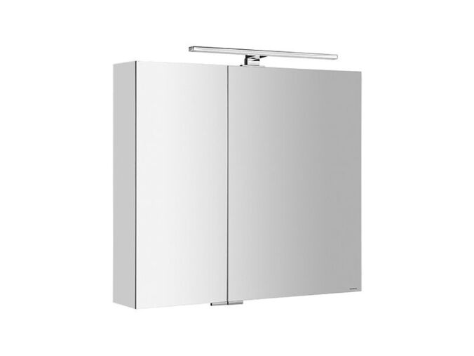 Sapho MIRRÓ galerka s LED osvětlením, 80x70x15cm, bezdotykový senzor, stříbrná