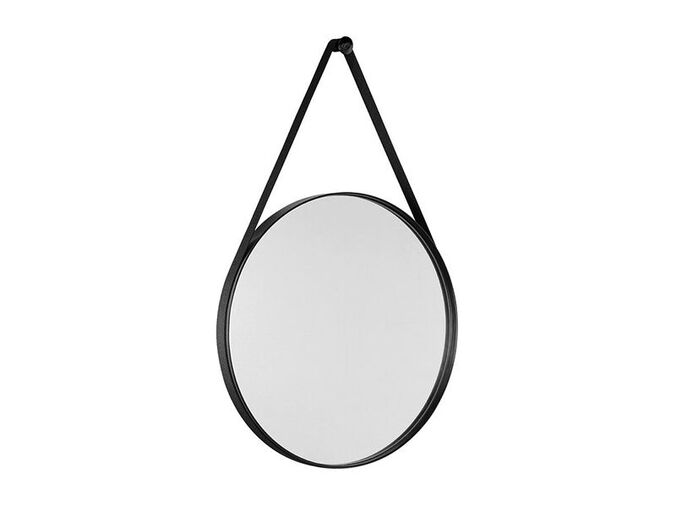 Sapho ORBITER zrcadlo kulaté s páskem, o 60cm, černá mat