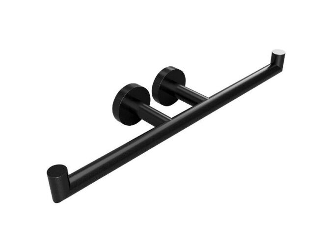 Sapho X-ROUND BLACK držák toaletního papíru dvojitý se dvěma úchyty, černá