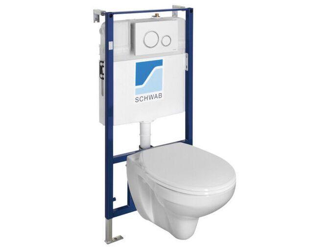Sapho Sapho Závěsné WC TAURUS s podomítkovou nádržkou a tlačítkem Schwab, bílá