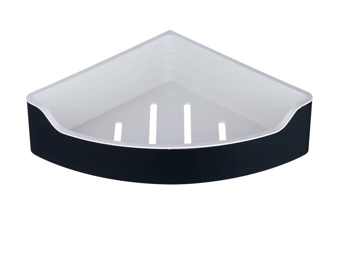 Aqualine SAMBA rohová police do sprchy, 218x63x218mm, černá