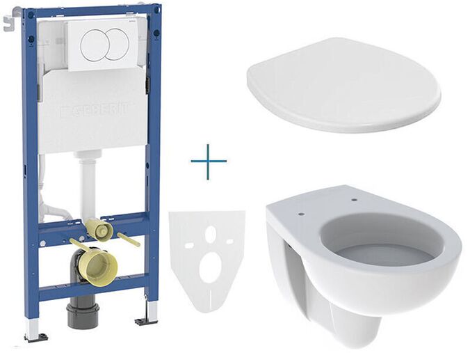 Geberit + Kolo Set předstěnové instalace Duofix Delta + klozet a sedátko se SoftClose Kolo Rekord + tlačítko Delta 01, bílá