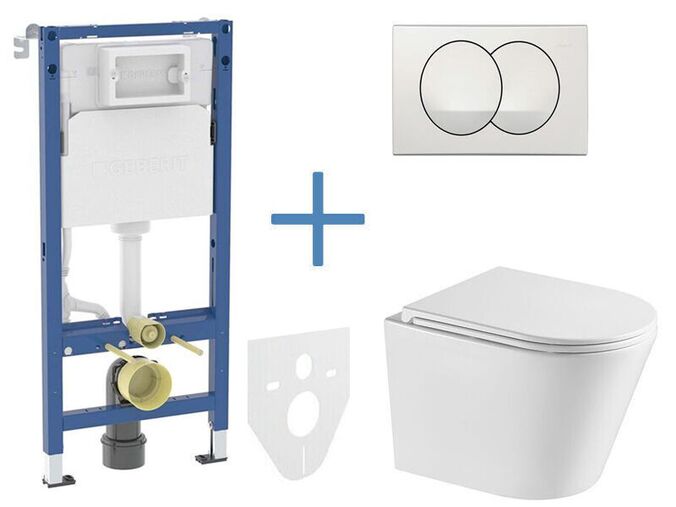 MAKA Set předstěnové instalace Duofix Delta + klozet a sedátko se softclose + tlačítko Delta Zero, bílá