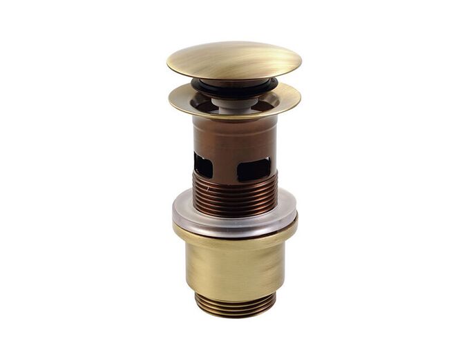 Silfra Umyvadlová výpust 5/4“, tichý click-clack, velká zátka, tl.40-64mm, bronz