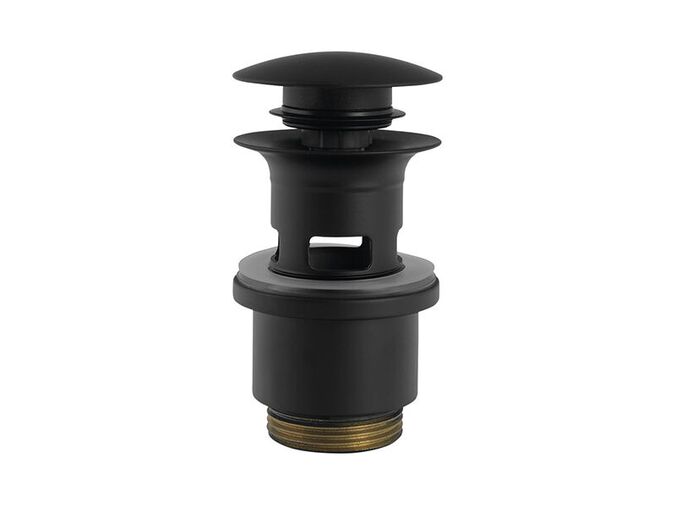 Silfra Umyvadlová výpust 5/4“, tichý click-clack, velká zátka, tl.40-64mm, černá mat