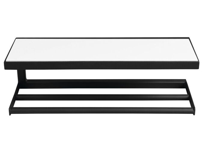 Sapho SKA nástěnná police 450x140x160mm, černá mat s bílou MDF deskou