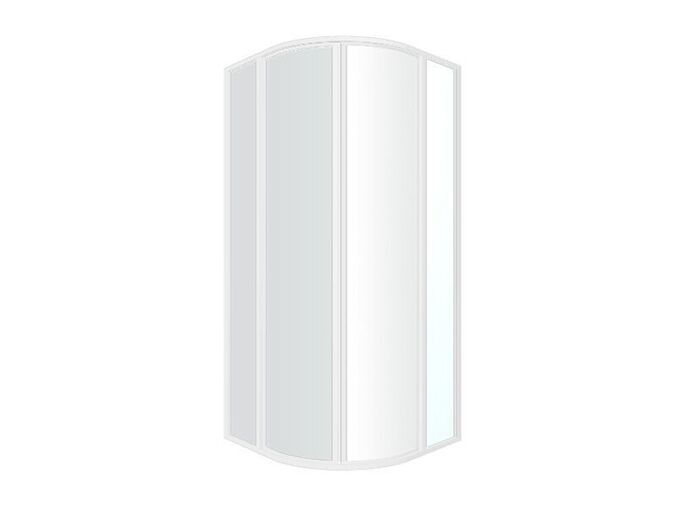 Ravak Supernova Čtvrtkruhový sprchový kout SKCP4, 87,5-89,5x87,5-89,5x195 cm, bílá, dekor grape