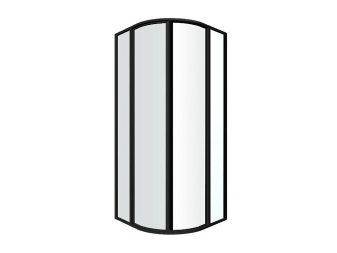 Ravak Supernova Čtvrtkruhový sprchový kout SKCP4, 77,5-79,5x77,5-79,5x195 cm, černá, dekor transparent