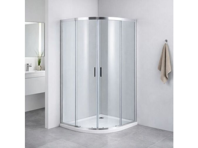HOPA Barcelona Plus čtvrtkruhový sprchový kout R550, 90x90x190 cm, chrom/čiré sklo