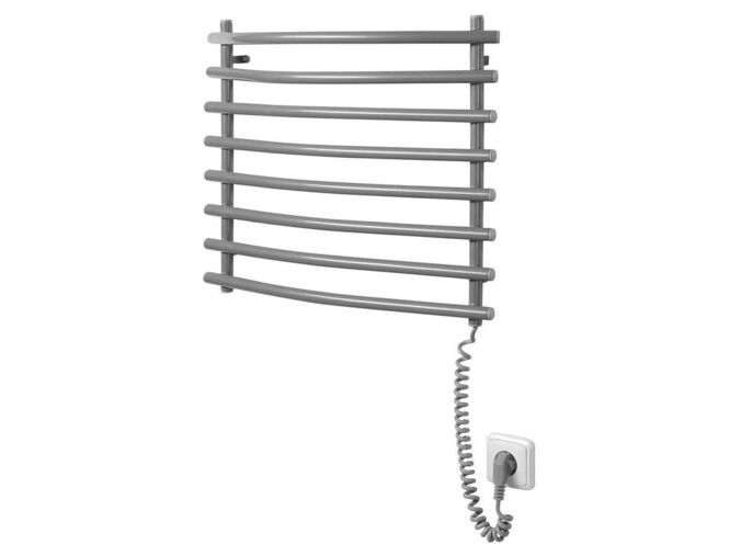 Aqualine Elektrický sušák ručníků, 570x465mm, 72W, šedý hliník-metalíza (RAL9007)