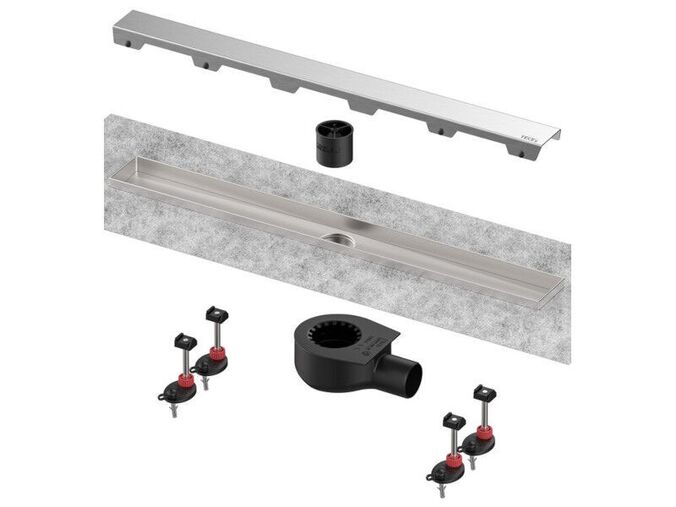Tece TECEdrainline sada sprchovacího žlabu s roštem, 90 cm,nerez ocel kartáčovaná