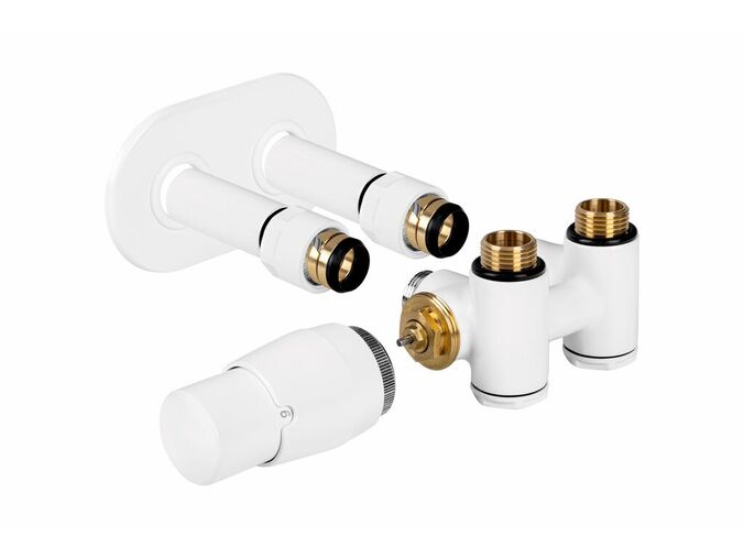 HOPA THERMCOMB-SET Středový ventil (Z4K) s připojením pro elektrickou tyč, levá, bílá