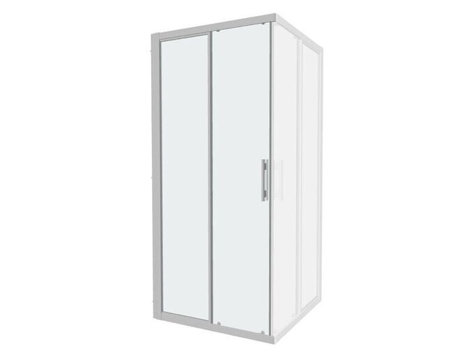 RONAL Top-line rohový vstup 80x190 cm, levý díl, posuvné dveře, aluchrom, durlux