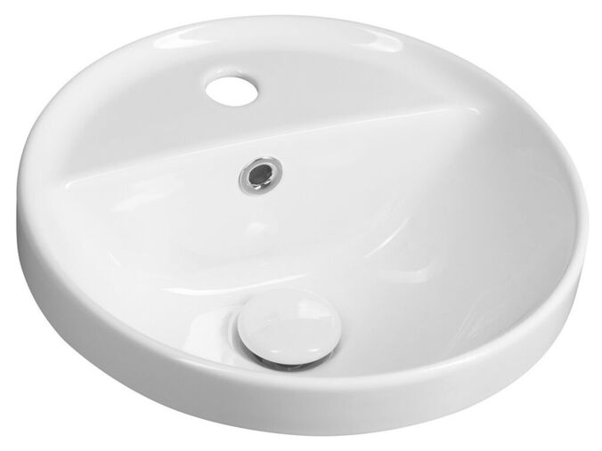 Sapho YUVA keramické umyvadlo zápustné, Ø 38cm, bílá