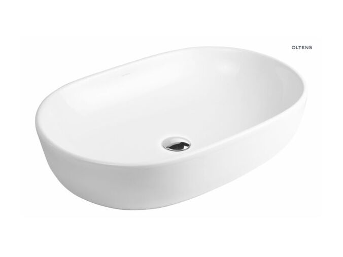 Oltens Hamnes umyvadlo 60x42,5 cm na desku, oválné, s povrchovou úpravou SmartClean, bílá