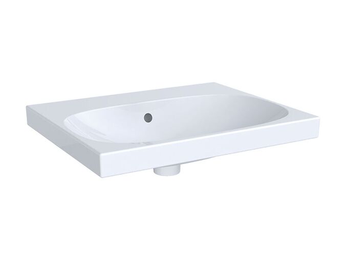 Geberit Acanto umyvadlo 60x48 cm, bez otvoru pro baterii, s přepadem, bílá