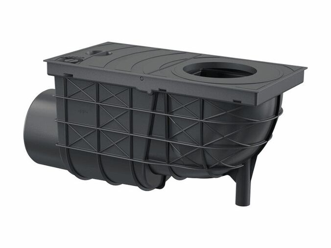 Alcadrain univerzální lapač střešních splavenin 300x155/110mm boční černý