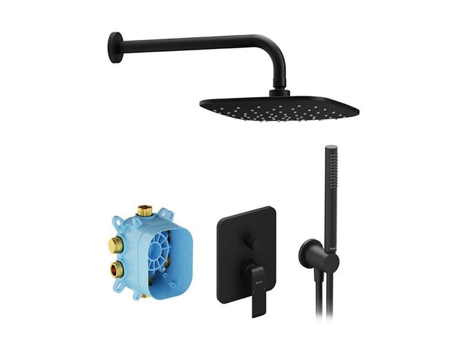 Ravak Flat sprchový podomítkový set FL 090.21, R-box, černá