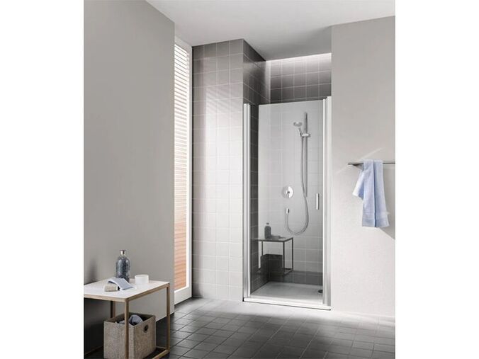 Výprodej - Kermi Cada XS kyvné dveře 91-96x200 cm, levá, CadaClean, sklo čiré, stříbrná vysoký lesk