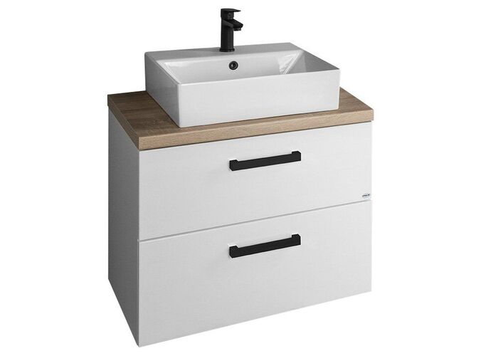 Aqualine VEGA sestava koupelnového nábytku, š. 82,5 cm, bílá/dub platin