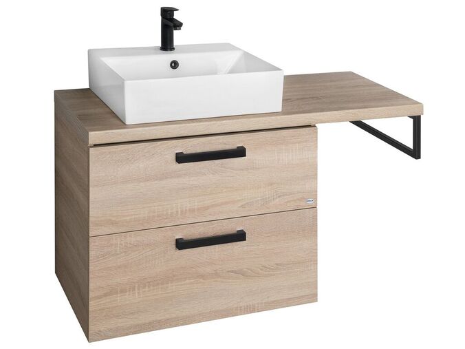 Aqualine VEGA sestava koupelnového nábytku, š. 125 cm, dub platin