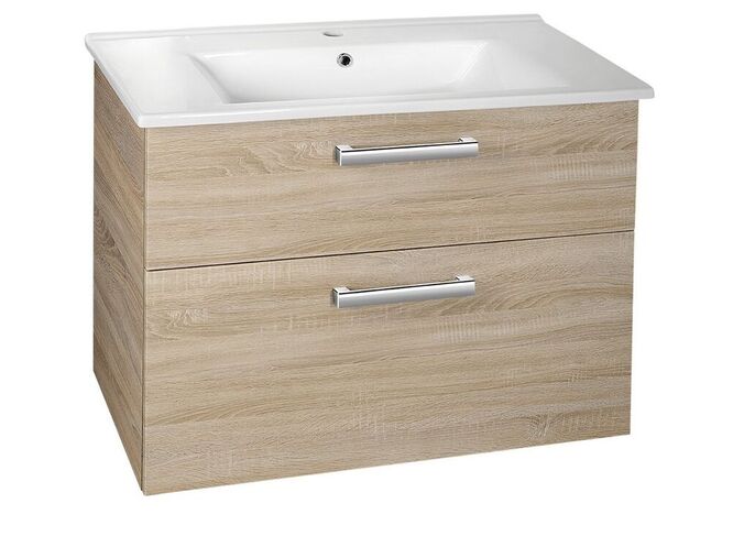Aqualine VEGA umyvadlová skříňka 82x67,6x43,8cm, 2x zásuvka, dub platin