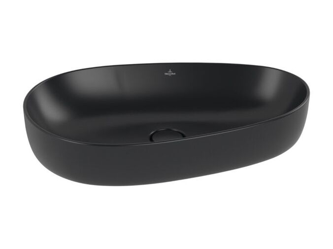 Villeroy & Boch Antao umyvadlo na desku 65x40 cm, bez přepadu, Ceramic Plus, Pure Black