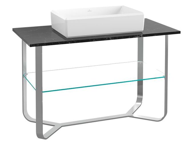 Villeroy & Boch Antheus mramorová deska s nerezovou podnoží, stojící model, upevnění na stěnu, Nero
Marquina