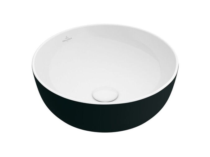Villeroy & Boch Artis umyvadlo na desku, 43 cm, bez přepadu, Coal Black