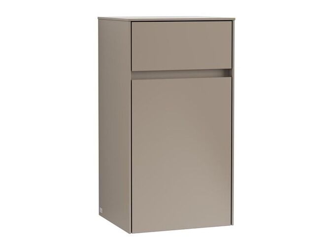 Villeroy & Boch Collaro boční skříňka 40,4x74,8x34,9 cm, panty vlevo, Truffle Grey