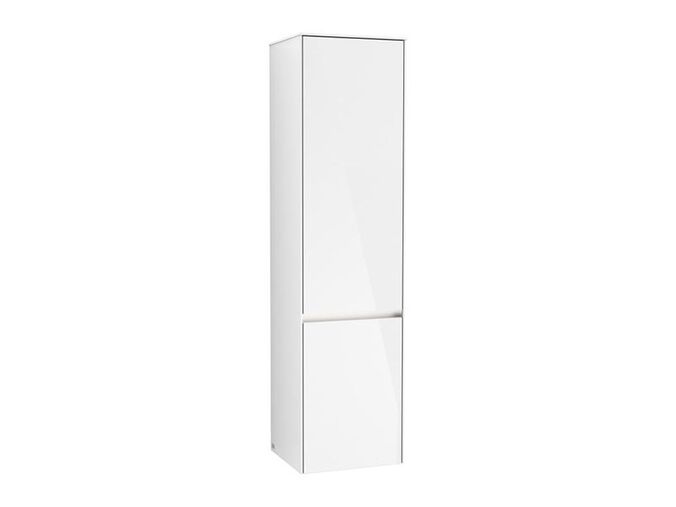 Villeroy & Boch Collaro vysoká skříňka s osvětlením 45,4x153,8x34,9 cm, panty vlevo, Glossy White