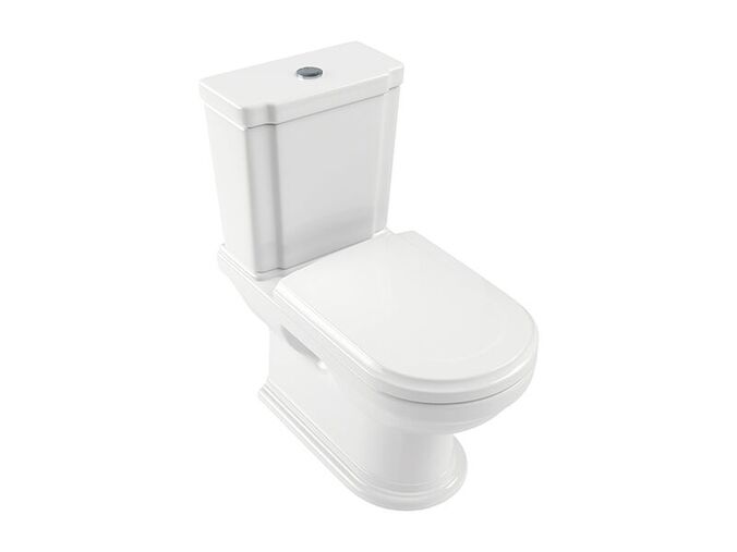 Villeroy & Boch HOMMAGE klozet kombi s hlubokým splachováním, 370x725mm, vodorovný odpad, bílá CeramicPlus