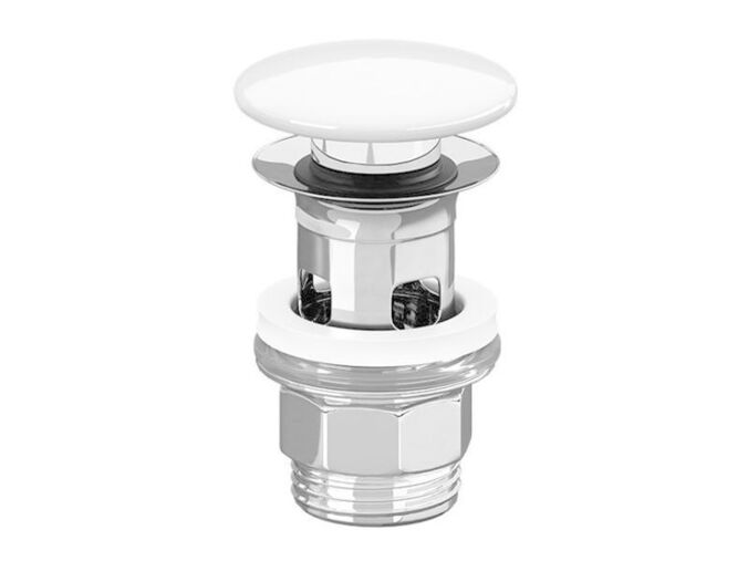 Villeroy & Boch Universal accessories keramický kryt odtoku „push-open“, pro umyvadla s přepadem, bílá