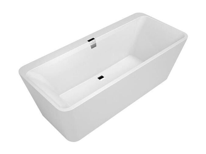 Villeroy & Boch SQUARO EDGE 12 vana, bez spoje, vč. výpusti, přepadu a napouštění přepadem chrom, 1800x800mm, bílá